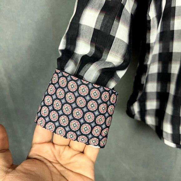 Robert Graham Shirt Men Medium Multicolor Plaid Miss Rumba Classic Fit Flip Cuff - Picture 4 of 11